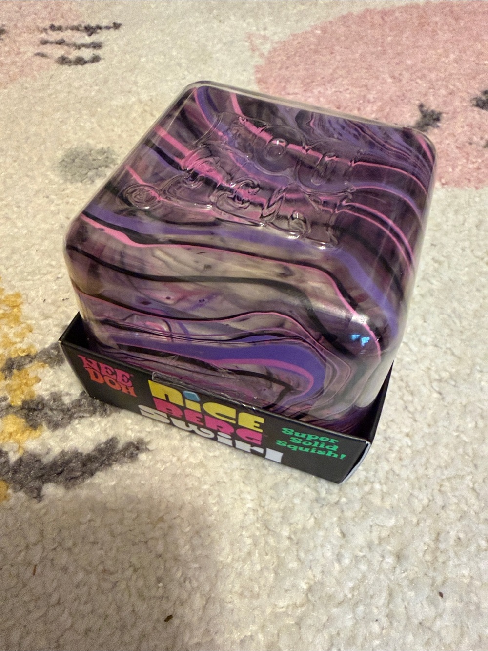 Needoh Nice Cube Purple Marble Squishy NEW